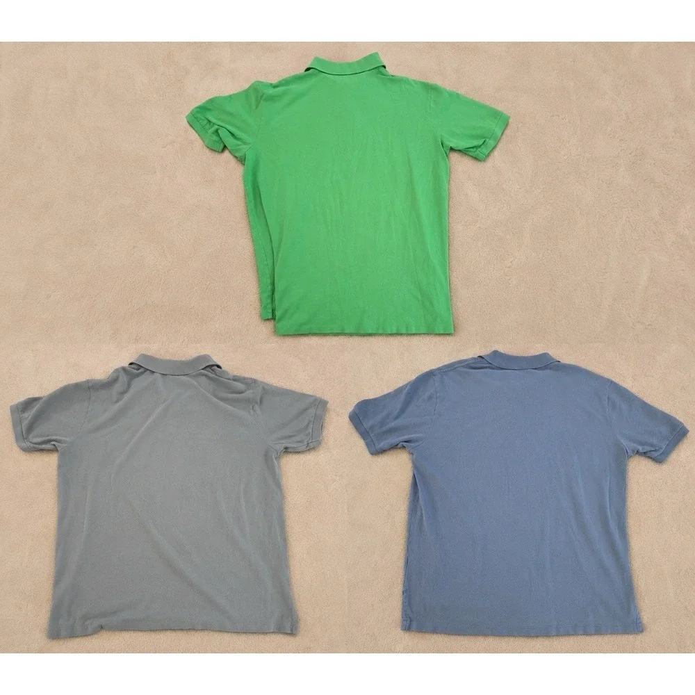 3 Polo Ralph Lauren Men's Polo Shirts TallXL Blue Gray Green Cotton Short Sl
